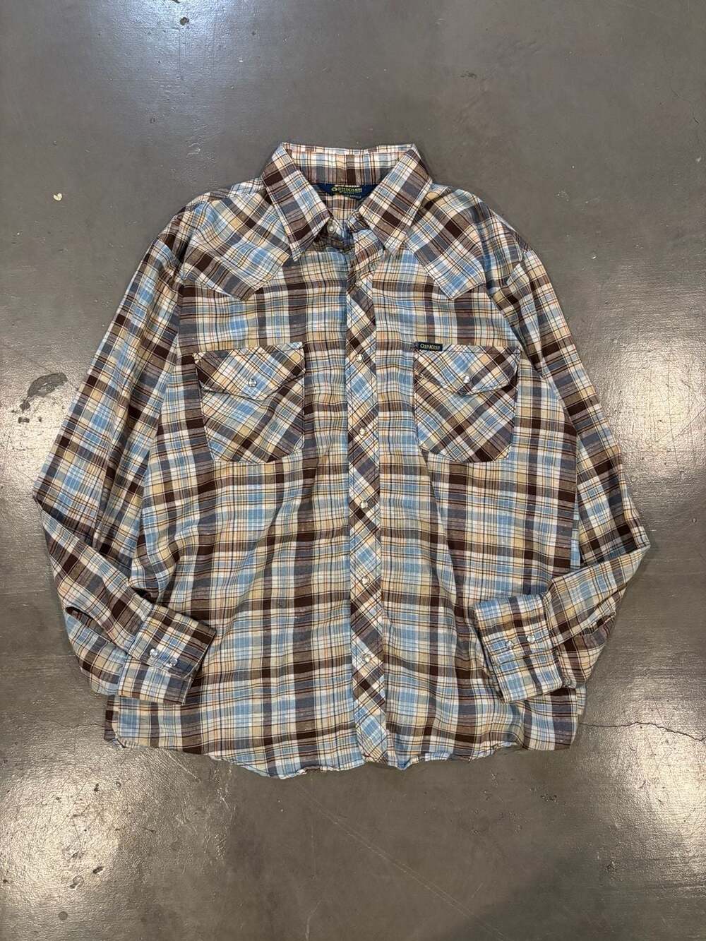 Vintage OshKosh B'Gosh Plaid Western Snap Button Shirt